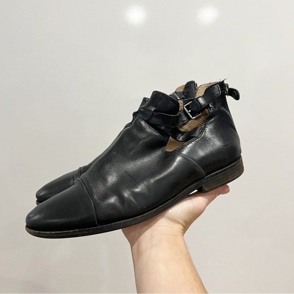 Geox Black Leather Ankle Boots - Picture 1 of 14
